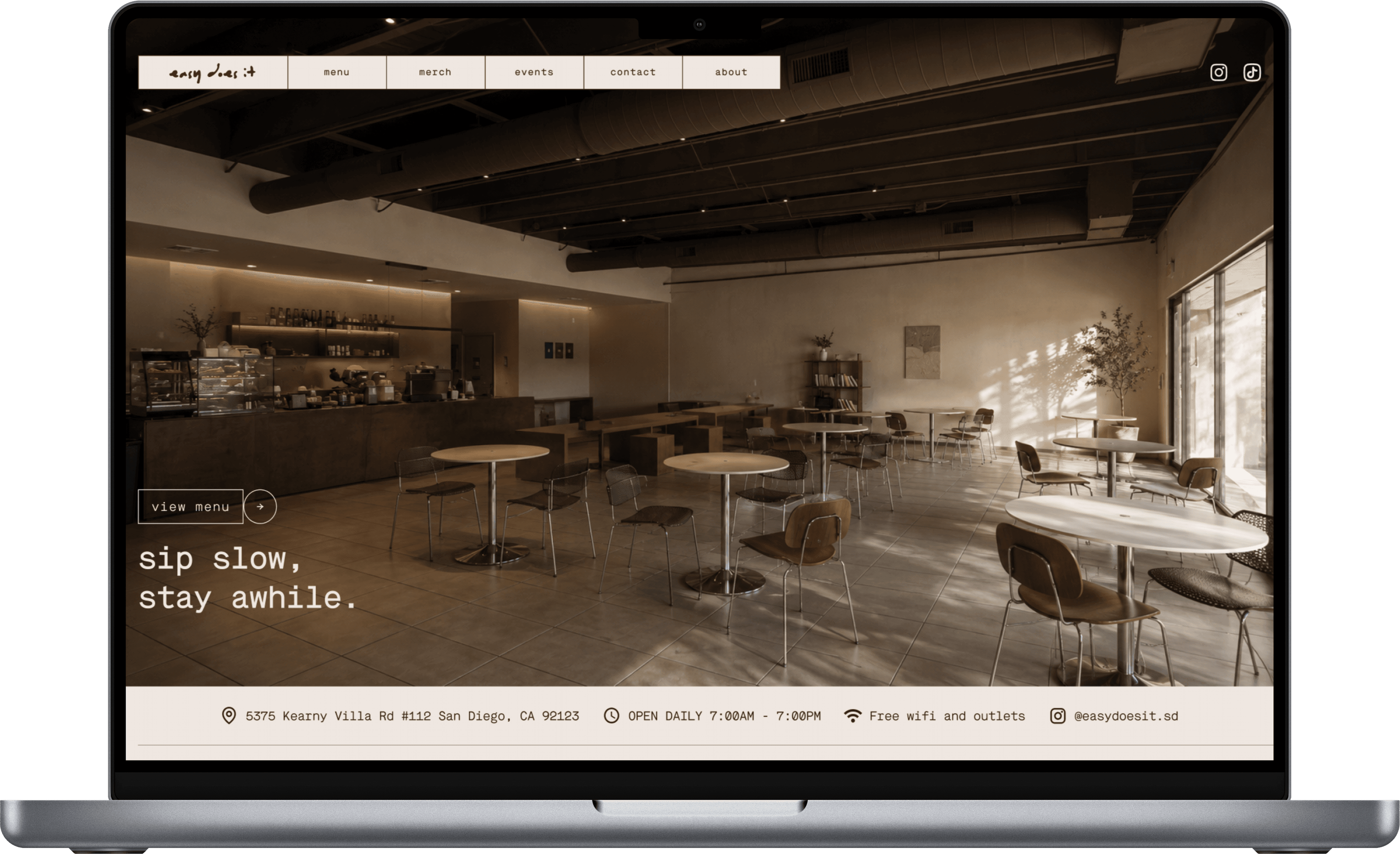Easy Does It website on a MacBook
